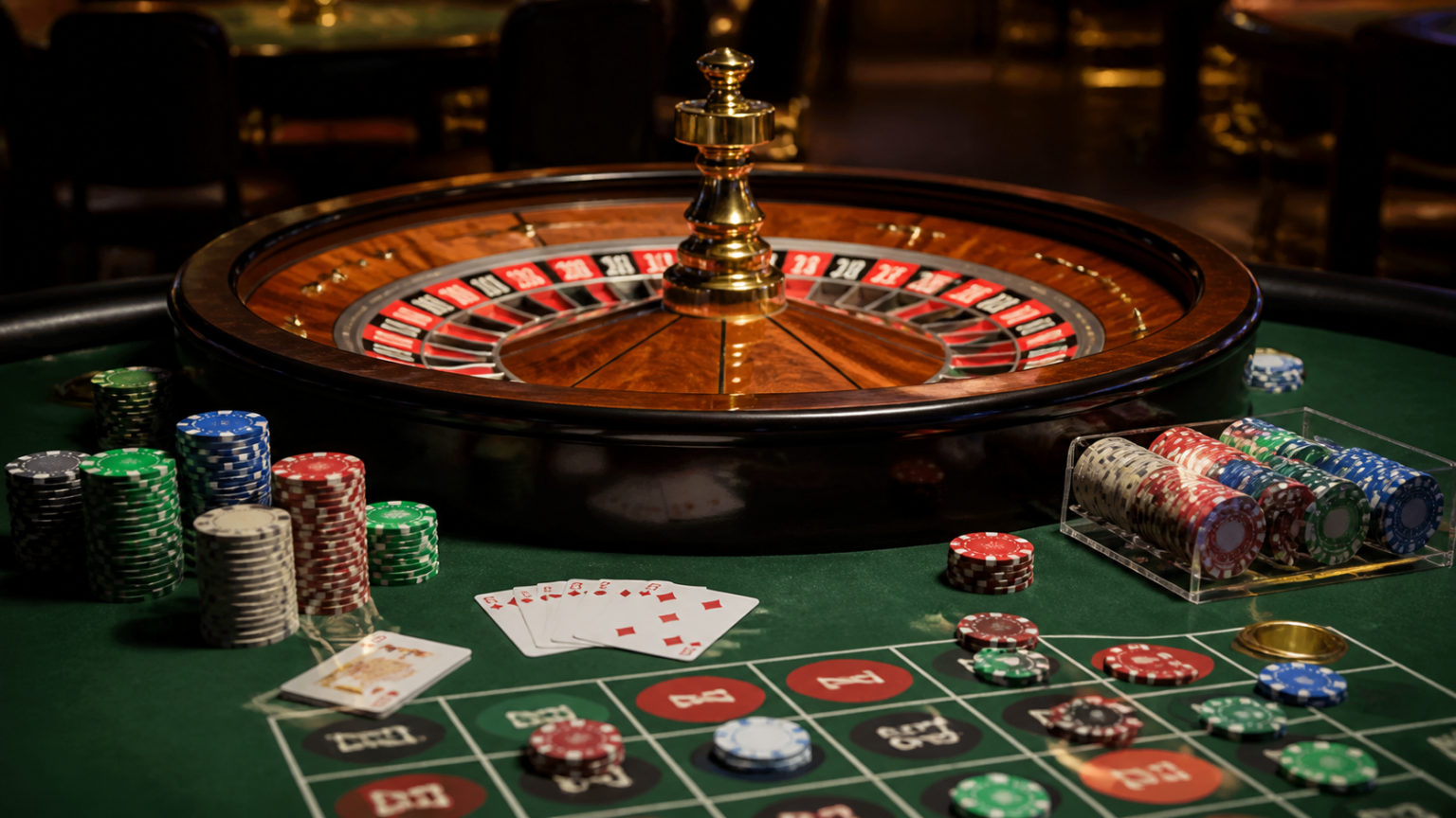 A Practical Guide to Online Betting Singapore for New Players Casino table with chips and roulette wheel for online betting Singapore
