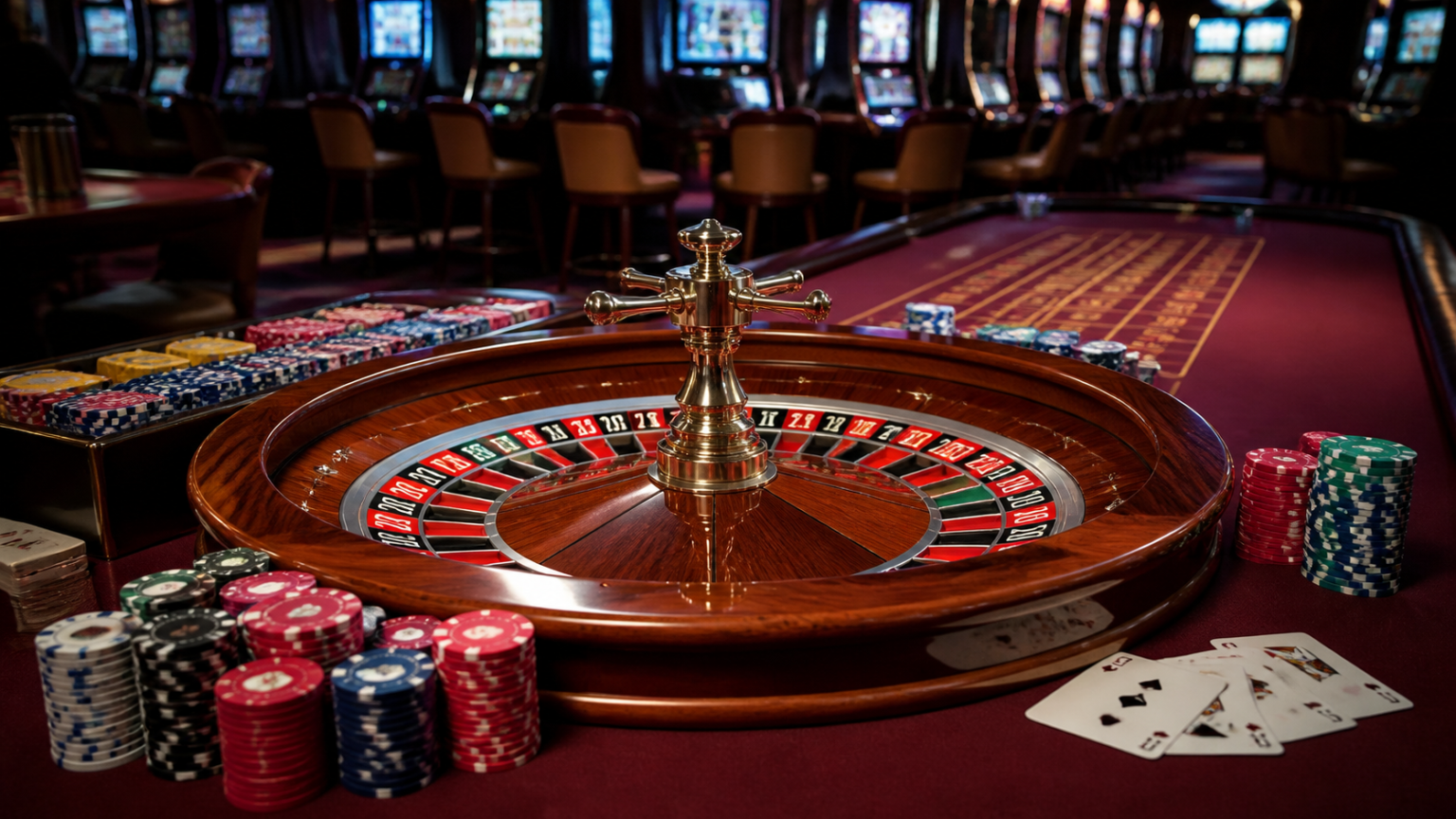 Casino online non aams: come orientarsi tra criteri, rischi e scelte consapevoli Tavolo da casinò con roulette e fiches