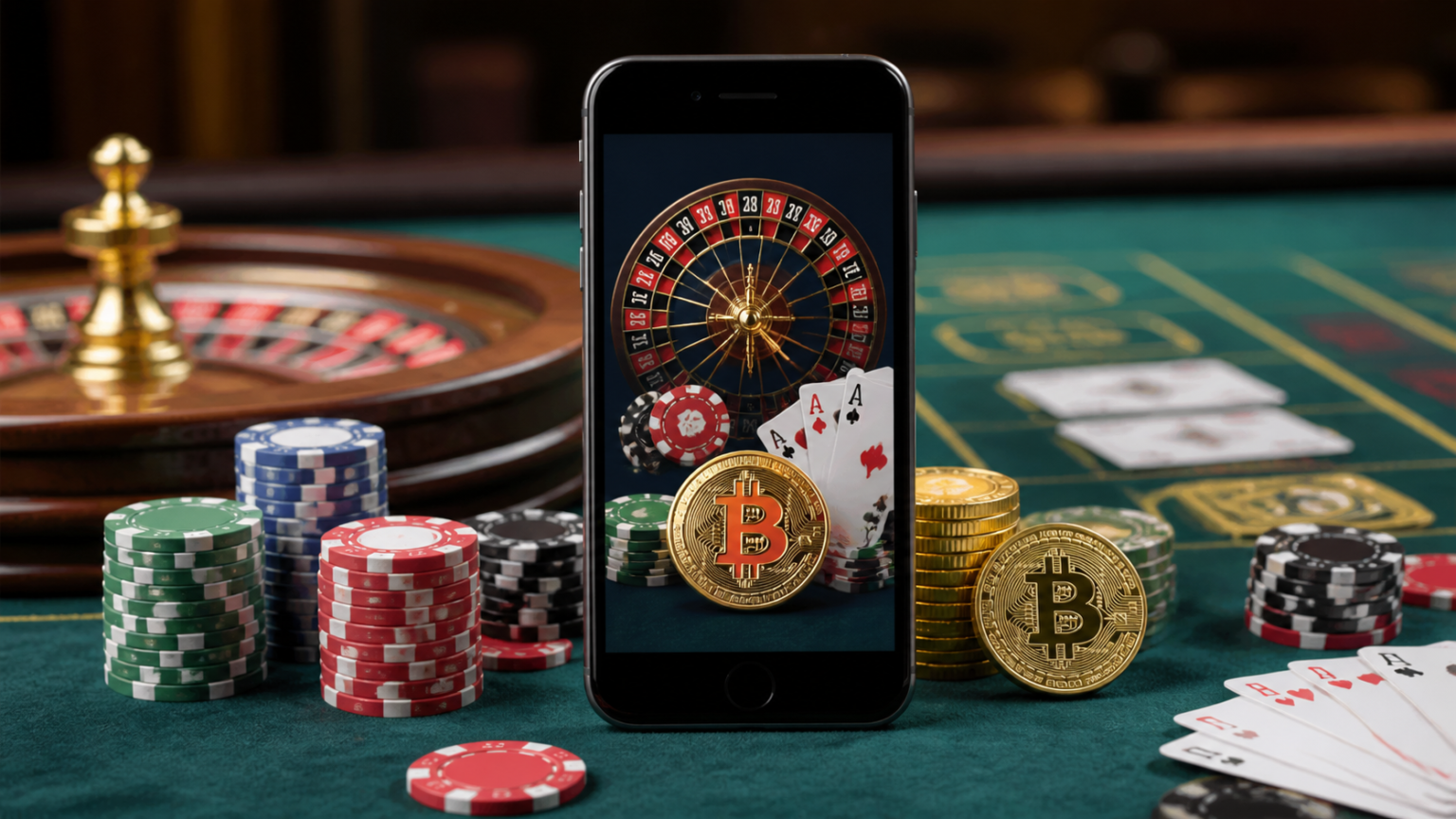 What Makes a Crypto Casino Different: crypto casino online Crypto casino online scene with smartphone, chips, and gaming table