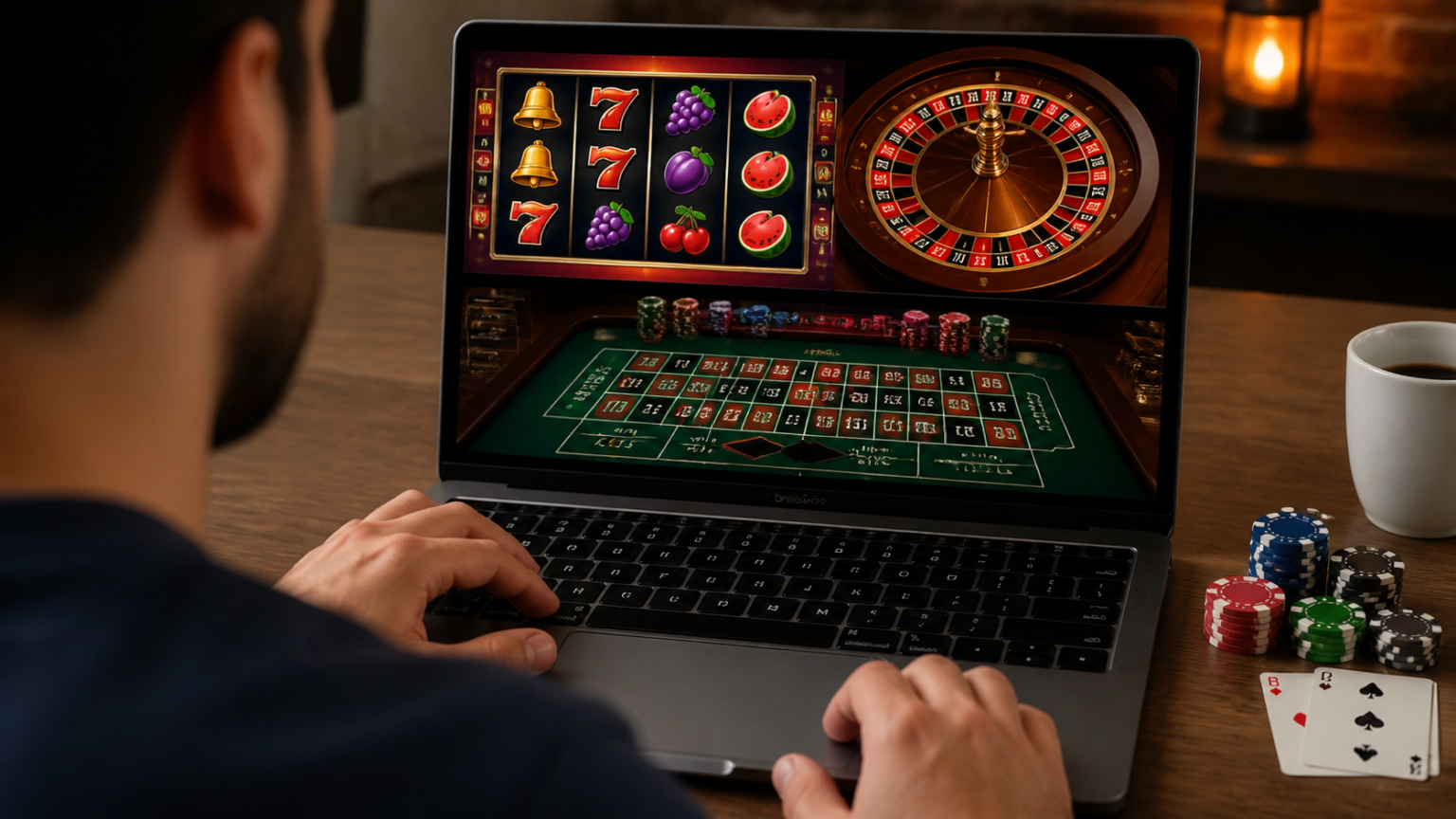 Online Casino Singapore: What Players Should Know Before They Start Person using a laptop showing an online casino game interface
