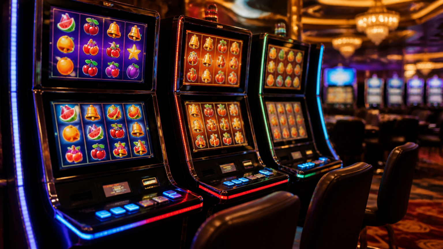 Panduan Memilih situs slot gacor terpercaya yang Tepat Tampilan mesin slot di kasino sebagai ilustrasi situs slot gacor terpercaya