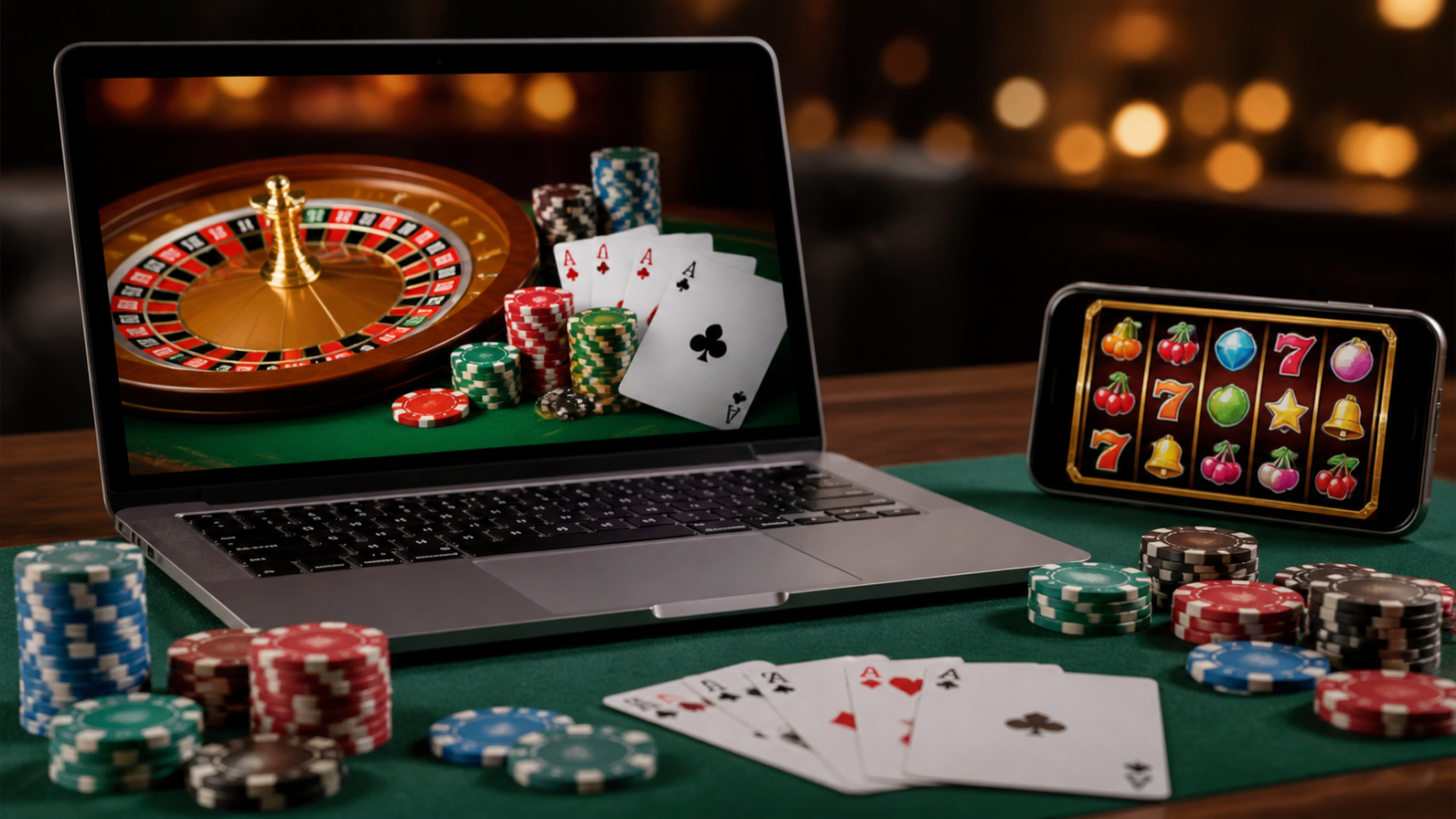 Online casino Singapore gaming interface on laptop and phone
